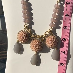 Lia Sophia Gold and Blush Pink Flower Necklace